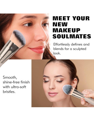 Brocha de Maquillaje Dpolla Doble Cara Redonda Vegana