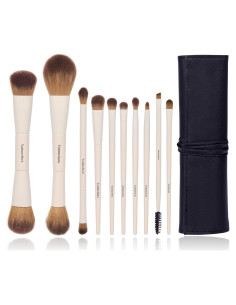 Juego de Brochas de Maquillaje YutimeAura 10 Piezas Doble Cara