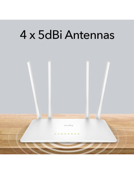 Cudy Enrutador WiFi Doble Banda AC1200 WR1200 4 en 1 Cudy Enrutador WiFi Doble Banda AC1200 WR1200 4 en 1