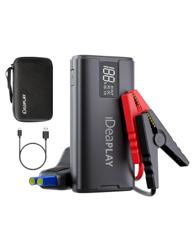 IDEAPLAY J10 Arrancador de Batería 2000A 12V con Linterna LED