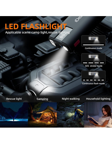 IDEAPLAY J10 Arrancador de Batería 2000A 12V con Linterna LED