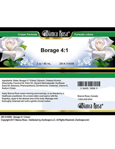 Crema Borage 4:1 Bianca Rosa - Paquete de 3 x 56.7 g