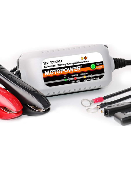 Cargador Automático MOTOPOWER MP00205B 12V 1000mA Gris Cargador Automático MOTOPOWER MP00205B 12V 1000mA Gris