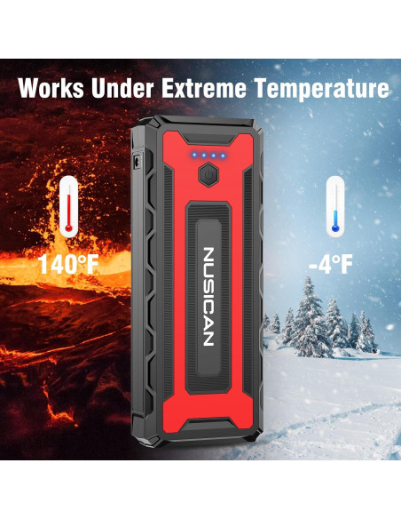 Arrancador de Salto NUSICAN N19 2600A 22000mAh 12V USB Arrancador de Salto NUSICAN N19 2600A 22000mAh 12V USB