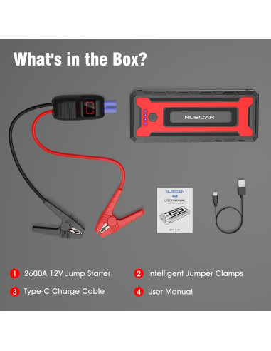 Arrancador de Salto NUSICAN N19 2600A 22000mAh 12V USB