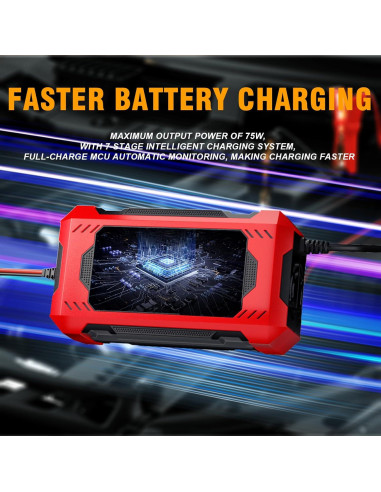 Cargador de Batería Corebox 6A 12V Automático Inteligente