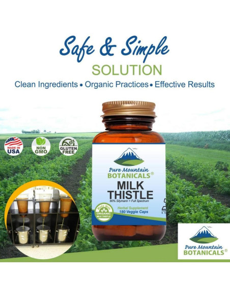 Cardo Mariano Orgánico Pure Mountain Botanicals - 180 Cápsulas Veganas Cardo Mariano Orgánico Pure Mountain Botanicals - 180 Cápsulas Veganas