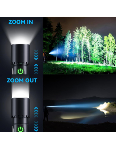Linterna LED ADDplus 990000 Lúmenes Recargable 5000mAh