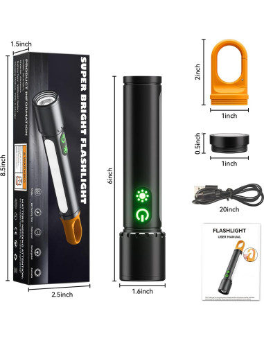 Linterna LED ADDplus 990000 Lúmenes Recargable 5000mAh
