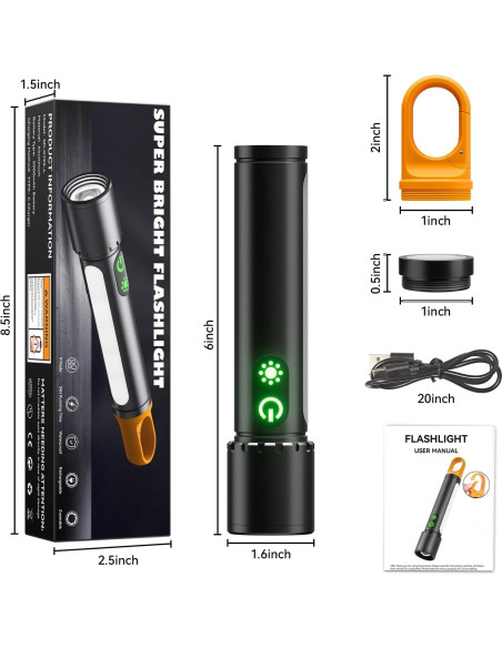 Linterna LED ADDplus 990000 Lúmenes Recargable 5000mAh Linterna LED ADDplus 990000 Lúmenes Recargable 5000mAh