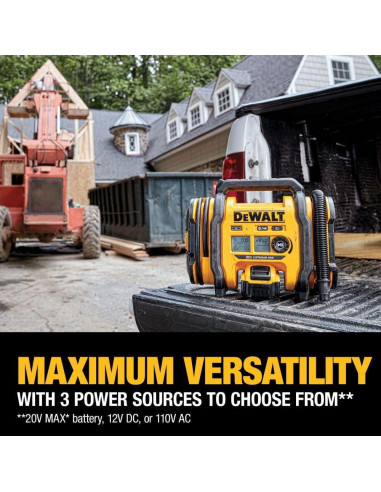 Inflador de Neumáticos DEWALT 20V MAX, Compacto y Portátil
