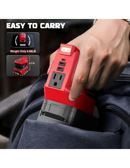 Inversor de Potencia 200W LIVOWALNY para Milwaukee 18V Inversor de Potencia 200W LIVOWALNY para Milwaukee 18V