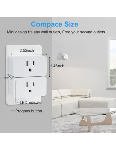 Enchufes Inteligentes WiFi Eva's Light Paquete de 4 Control Remoto 2