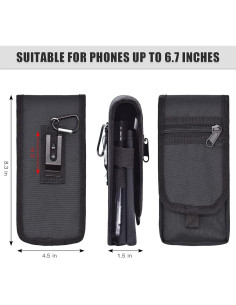 Funda Doble KATOLK XL para Teléfono Negro Multifuncional 2