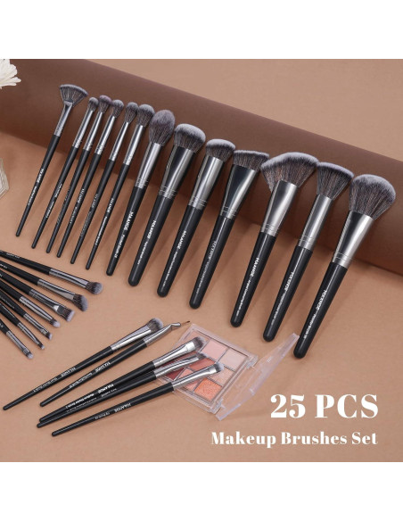 Set de 25 Pinceles de Maquillaje MAANGE Sintéticos Premium Set de 25 Pinceles de Maquillaje MAANGE Sintéticos Premium