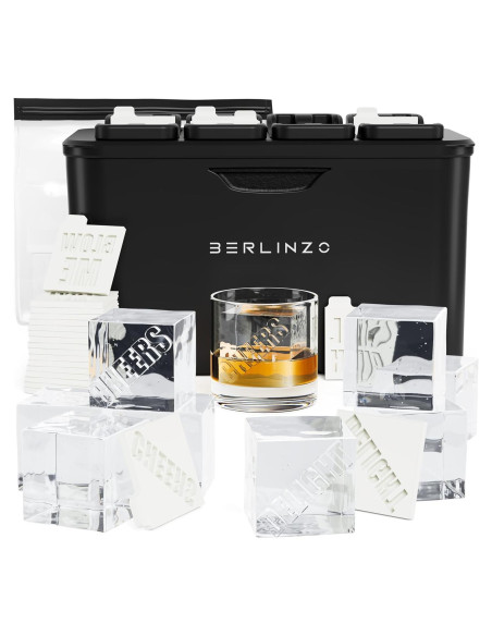 Molde de Hielo Claro Berlinzo - 8 Cubos de 5,08 cm Molde de Hielo Claro Berlinzo - 8 Cubos de 5,08 cm