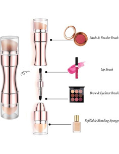 Pincel de Maquillaje 4 en 1 Bling Toman Retráctil Rosa 2