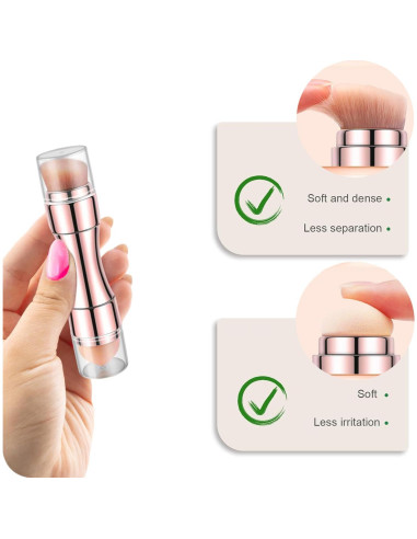 Pincel de Maquillaje 4 en 1 Bling Toman Retráctil Rosa
