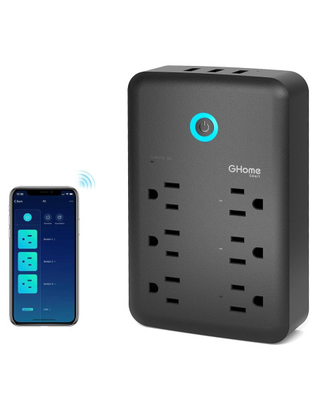 GHome Extensor Enchufe Inteligente 3 USB 3 Enchufes 15A GHome Extensor Enchufe Inteligente 3 USB 3 Enchufes 15A