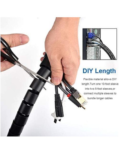 Manga de Gestión de Cables RELIANCER 3,05m 2,03cm Flexible