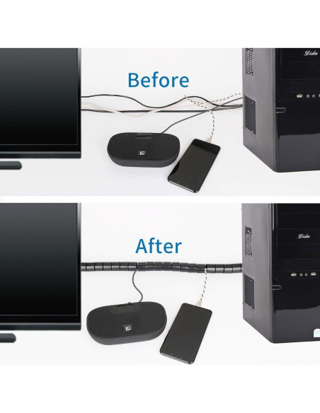 Manga de Gestión de Cables RELIANCER 3,05m 2,03cm Flexible Manga de Gestión de Cables RELIANCER 3,05m 2,03cm Flexible