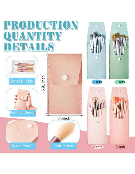 Juego de Brochas de Maquillaje Zhehao 8 Piezas Viaje Juego de Brochas de Maquillaje Zhehao 8 Piezas Viaje