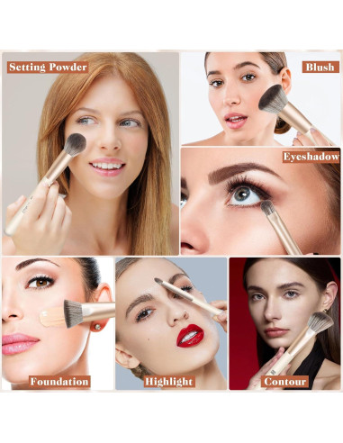 Juego de Brochas de Maquillaje HEYMKGO 22Pcs con Estuche