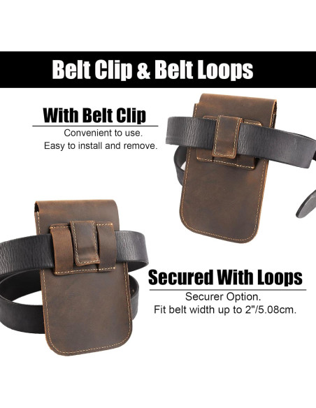 Funda de cuero Topstache para teléfono con clip cinturón Funda de cuero Topstache para teléfono con clip cinturón