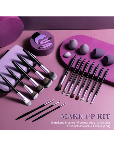 Juego de Brochas de Maquillaje BS-MALL 21 Piezas Premium