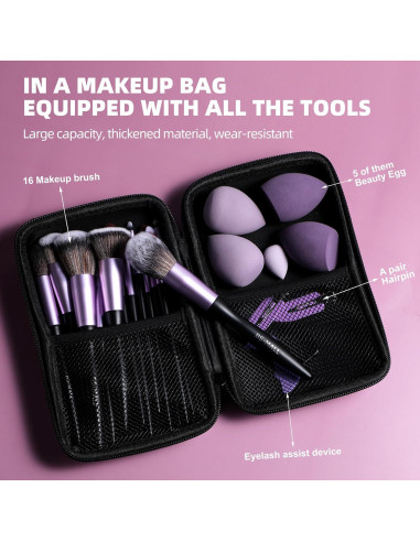 Juego de Brochas de Maquillaje BS-MALL 21 Piezas Premium