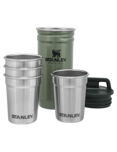Conjunto de Vasos de Disparo Stanley Verde Martillado 4 Unidades