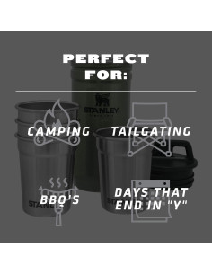 Conjunto de Vasos de Disparo Stanley Verde Martillado 4 Unidades 2