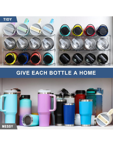 Organizador de Botellas Apilable LANDNEOO 3 Niveles 12 Vasos