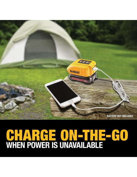 Cargador USB DEWALT 12V/20V MAX DCB090 con 2 puertos Cargador USB DEWALT 12V/20V MAX DCB090 con 2 puertos