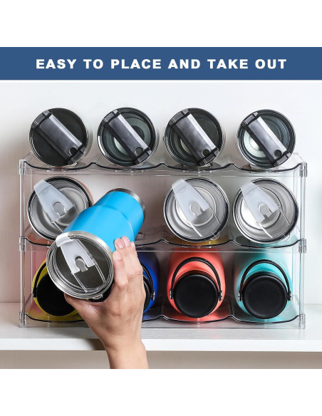 Organizador de Botellas Apilable LANDNEOO 3 Niveles 12 Vasos Organizador de Botellas Apilable LANDNEOO 3 Niveles 12 Vasos