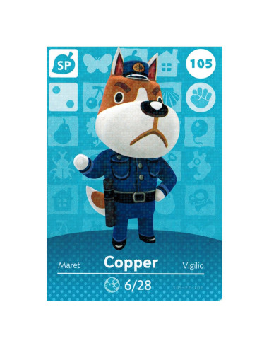 Tarjeta Amiibo Nintendo Animal Crossing 105/200 Serie 2