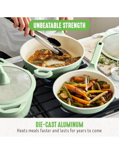 Juego de Utensilios de Cocina GreenLife 8 Piezas Cerámica