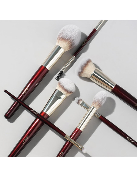 Conjunto de Brochas de Maquillaje BEILI 15Pcs Rojo Conjunto de Brochas de Maquillaje BEILI 15Pcs Rojo