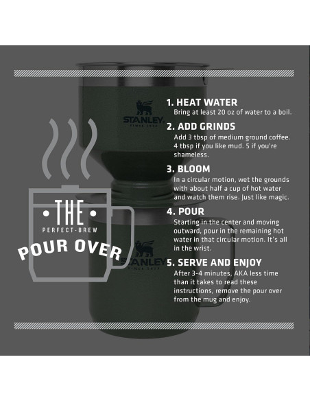 Cafetera Pour Over STANLEY 354ml Verde Hammertone Cafetera Pour Over STANLEY 354ml Verde Hammertone