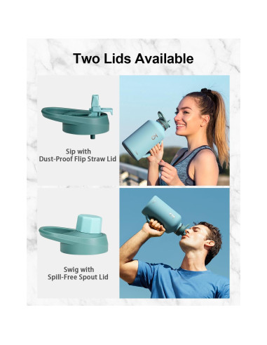 Botella de Agua Trebo 1.89L Aislada con Asa y Tapas