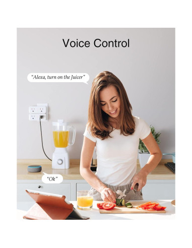 GHome Enchufe Inteligente Doble Wi-Fi 4 Piezas 10A
