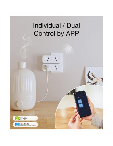 GHome Enchufe Inteligente Doble Wi-Fi 4 Piezas 10A
