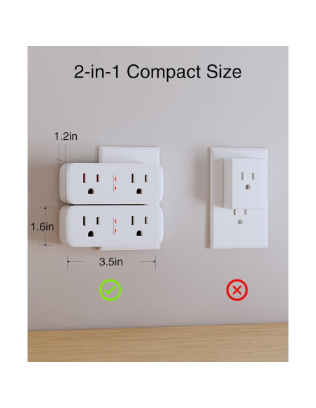 GHome Enchufe Inteligente Doble Wi-Fi 4 Piezas 10A GHome Enchufe Inteligente Doble Wi-Fi 4 Piezas 10A