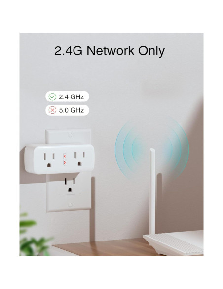 GHome Enchufe Inteligente Doble Wi-Fi 4 Piezas 10A GHome Enchufe Inteligente Doble Wi-Fi 4 Piezas 10A