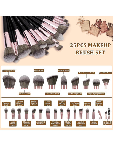 Juego de Brochas de Maquillaje MAGEFY 42 Piezas con Bolsa