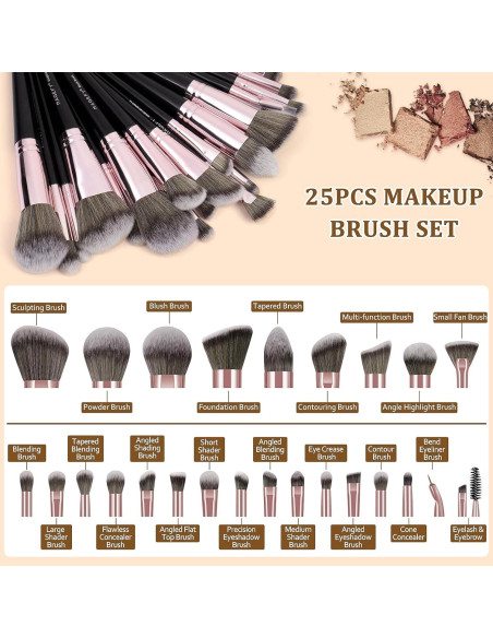 Juego de Brochas de Maquillaje MAGEFY 42 Piezas con Bolsa Juego de Brochas de Maquillaje MAGEFY 42 Piezas con Bolsa
