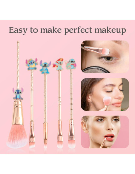 Juego de Pinceles de Maquillaje Stich WeChip 5 Piezas Juego de Pinceles de Maquillaje Stich WeChip 5 Piezas