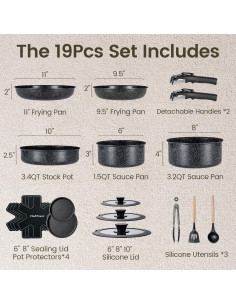 Juego de Utensilios de Cocina Chef Power 19 Piezas Cerámico 2