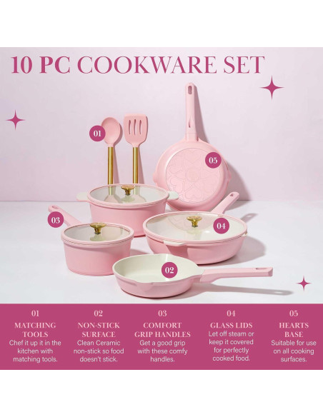 Juego de Utensilios de Cocina Paris Hilton 10 Piezas Rosa Juego de Utensilios de Cocina Paris Hilton 10 Piezas Rosa