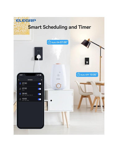 Toma de Corriente Inteligente ELEGRP 6 Tomas Controladas Wi-Fi